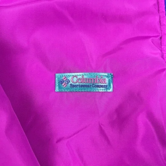 Vintage Columbia‎ Jacket Coat Thinsulate Pink Blue Reversible Women's Large - Picture 4 of 11